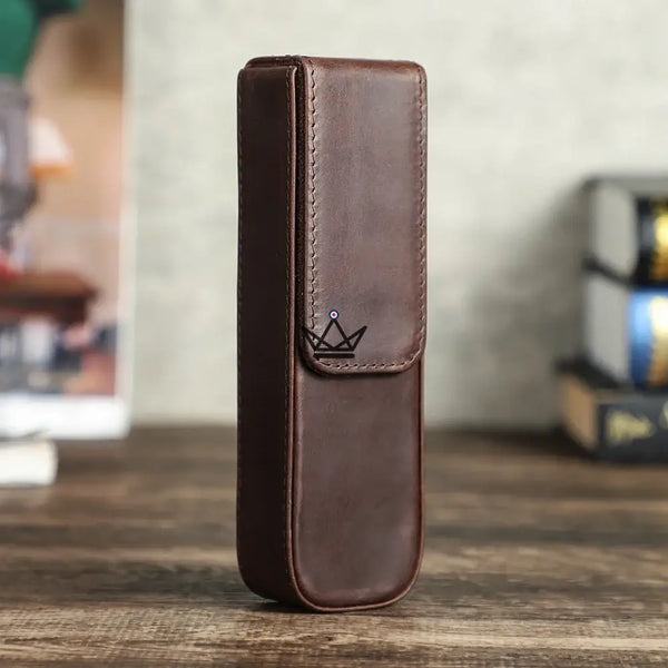 Etui en cuir de luxe pour stylo plume - Magnus (personnalisable) - - etui stylo personnalisable - Cadeau, Noël, Anniversaire, Original, Fête des pères, fête des mères - Atelier Atypique