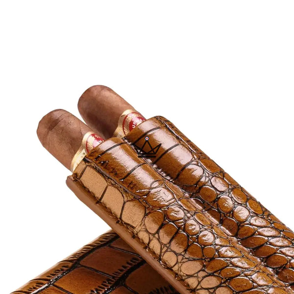 Etui 2 cigares en cuir - Dual Cortez - - etui cigare - Cadeau, Noël, Anniversaire, Original - Atelier Atypique
