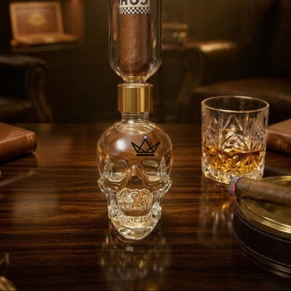Glass cigar infuser, skull reservoir and stand — INFUSIO SKULL – 2/8