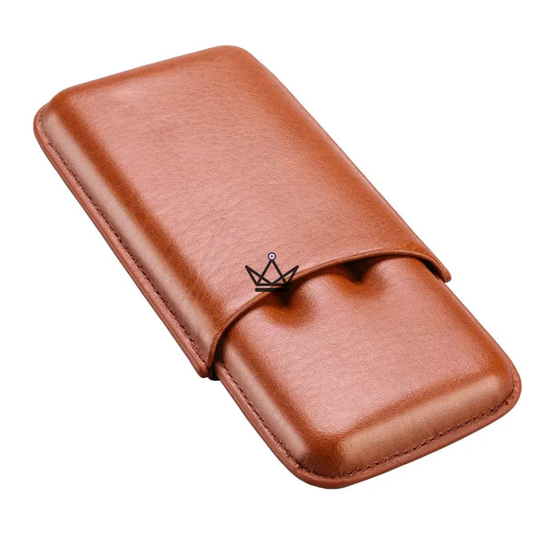 Etui 3 cigares en cuir avec coupe-cigare - Silver Cortez - - etui cigare - Cadeau, Noël, Anniversaire, Original - Atelier Atypique