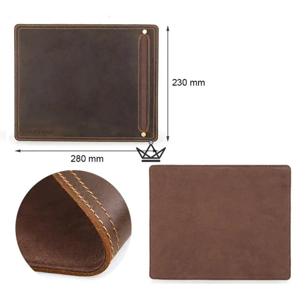 Tapis de souris en cuir personnalisable - Voyageur Duty - - Tapis souris personnalisable - Cadeau, Noël, Anniversaire, Original - Atelier Atypique