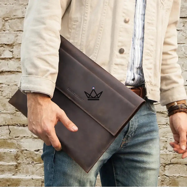 Personalisierbare Macbook-Lederhülle 13"-14" — MISSIVE Voyageur – 9/14