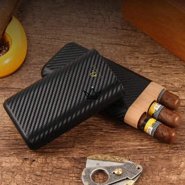 Etui à cigare de voyage - CARBON WOOD - - - Cadeau, Noël, Anniversaire, Original - Atelier Atypique