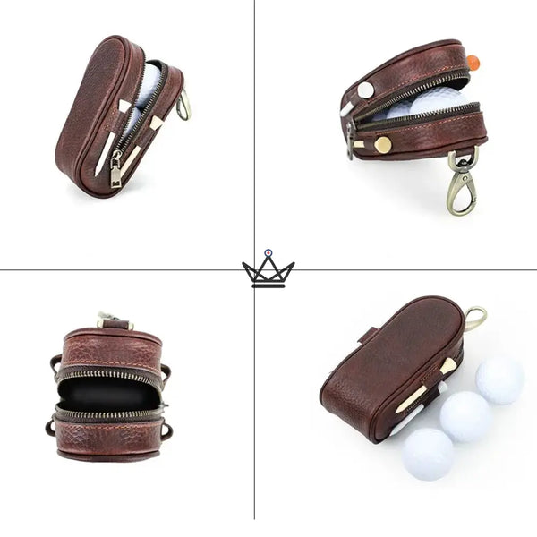Customizable Leather Golf Ball Case – Voyageur Links | 3 Balls, 4 Tees