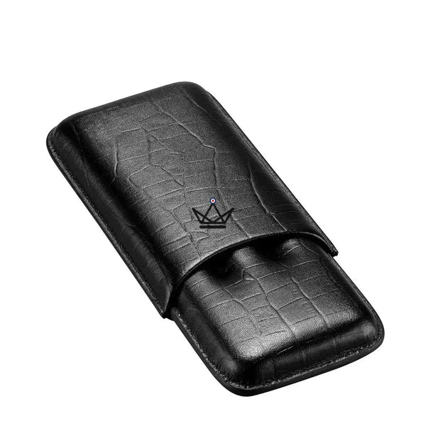 Etui 3 cigares en cuir avec coupe-cigare - Silver Cortez - - etui cigare - Cadeau, Noël, Anniversaire, Original - Atelier Atypique