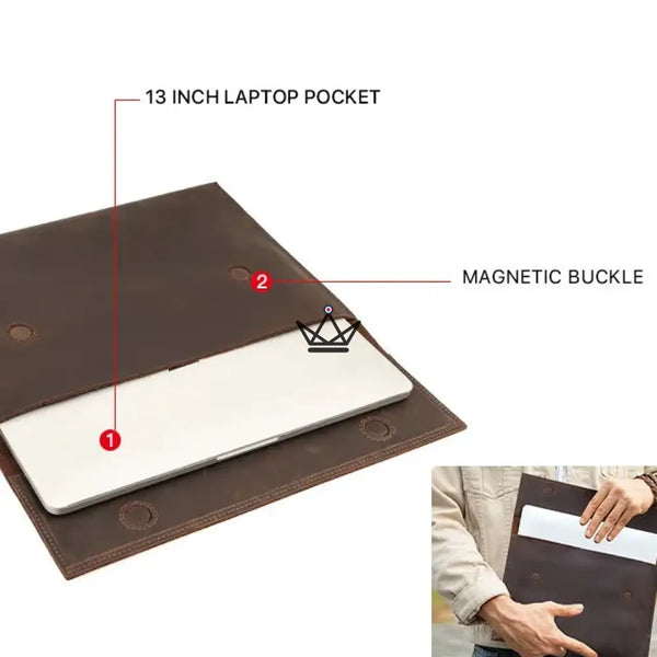 Personalisierbare Macbook-Lederhülle 13"-14" — MISSIVE Voyageur – 6/14