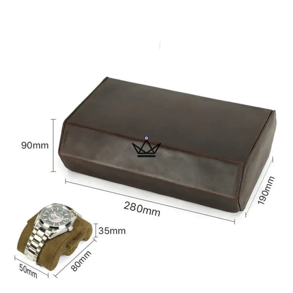 Etui de voyage personnalisable pour montre automatique en cuir — Voyageur Hexagone – 18/26