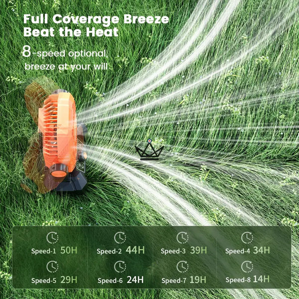 Ventilateur portable sur batterie NOELY — 20 000 mAh, LED & Power Bank – 9/17