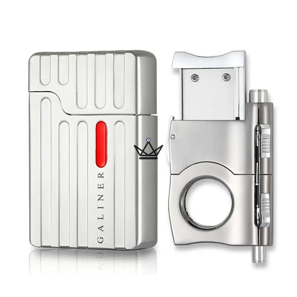 Pack Ignition Pro — Nachfüllbares Doppelbrenner-Feuerzeug & Guillotine-Zigarrenschneider + Zigarrenbohrer | Geschenkbox inklusive, Default Title
