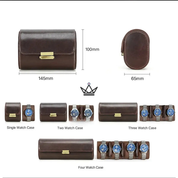 Étui Montre Voyage Cuir Personnalisable 1 à 4 Montres — Voyageur CAPSULE – 17/17