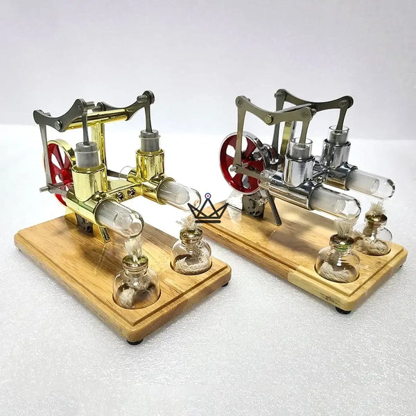 Zweizylinder-Stirlingmotor mit Generator und LED - CASTOR