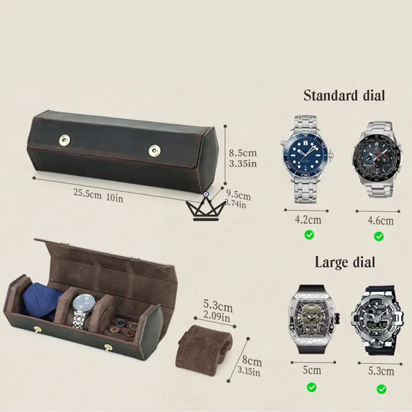 Étui voyage cuir personnalisable montres et cravate — Voyageur GENTLEMAN – 5/6