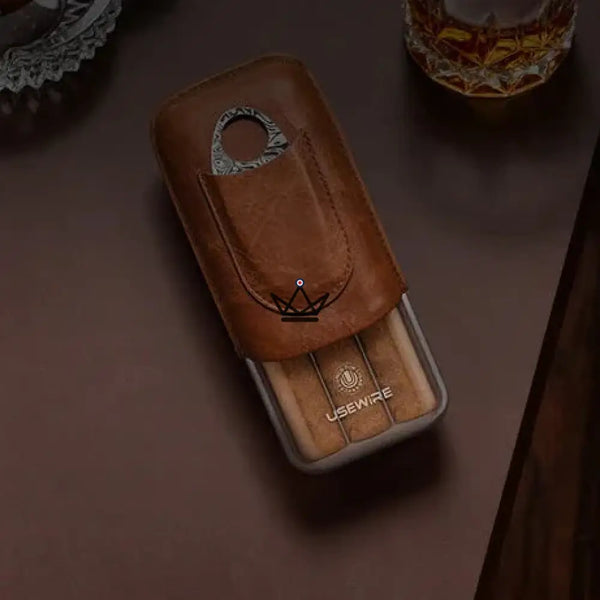 Luxuriöser Zigarrenhumidor aus spanischem Zedernholz – Crown Prestige