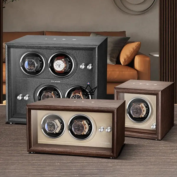 Remontoir Montre Automatique FULL MOON — Phases Lunaires, LED, Anti-Magnétique, 2 ou 4 Montres