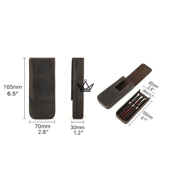 Étui 3 stylos en cuir personnalisable avec plateau amovible — Voyageur TERCET – 6/18