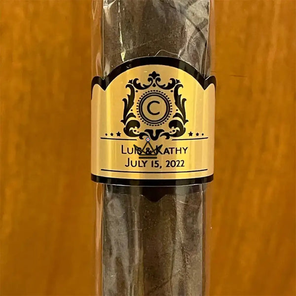 Bagues de cigare personnalisables noir et or, dorure à chaud — BLASON – 3/5