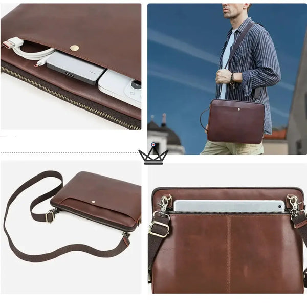 Personalisierbare 13" bis 14" MacBook-Lederhülle — Voyageur COURIER – 8/9