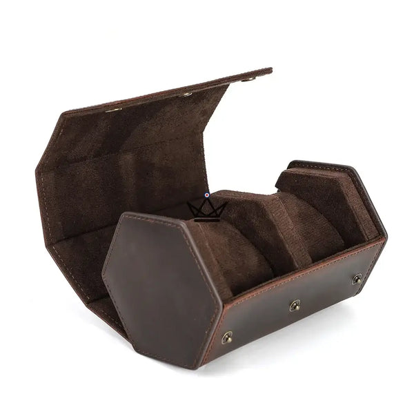 Etui de voyage personnalisable pour montre automatique en cuir — Voyageur Hexagone – 21/26