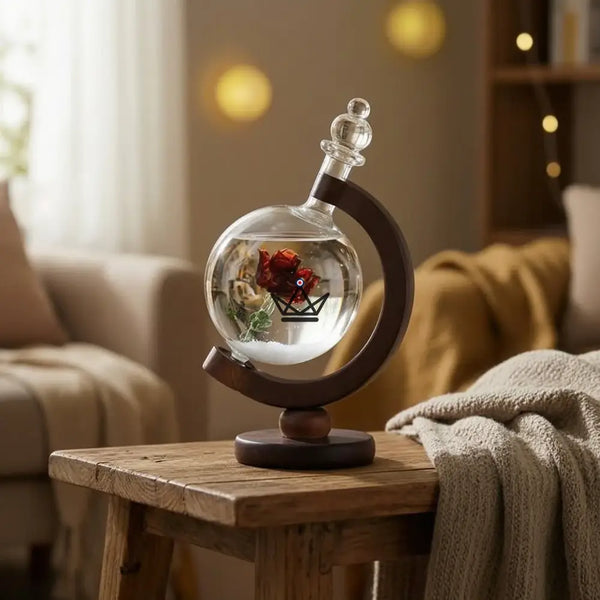 Baromètre à cristaux globe en verre storm glass - AURORE