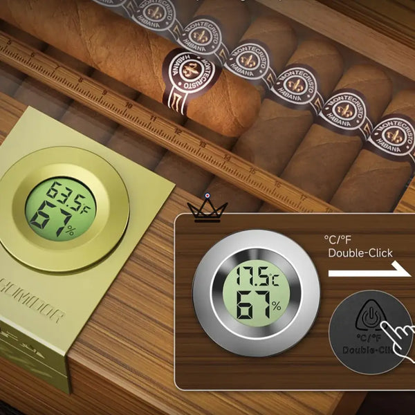 Horizon Edition Humidor — Spanish cedar, glass top, drawer, Onyx or Natural – 9/10