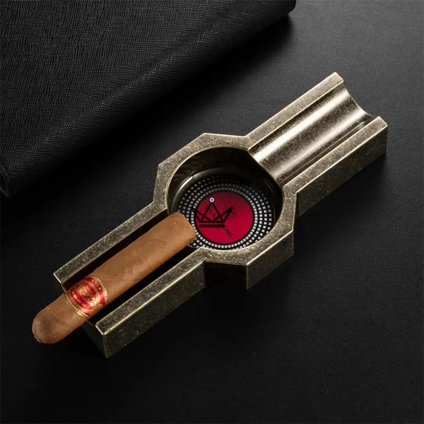 Cendrier à Cigare Solo King 2 Cigares — 3 Finitions Vintage, Or