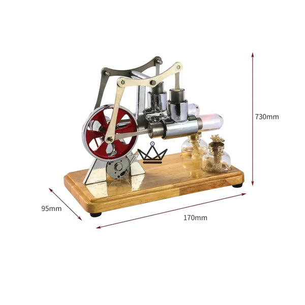 Zweizylinder-Stirlingmotor mit Generator und LED - CASTOR