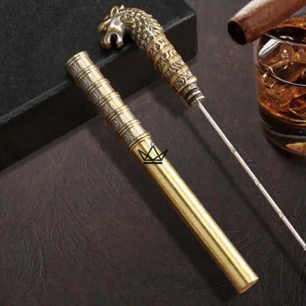 Étui à cigares Magyars Wood — plateau cèdre 5 cigares, coupe-cigare double lame, aiguille tête de dragon & kit Boveda 72 % – 6/12