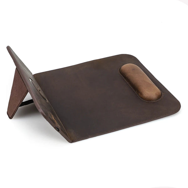 Tapis de souris personnalisable en cuir avec chargeur Sans Fil — Voyageur Magellan – 4/11