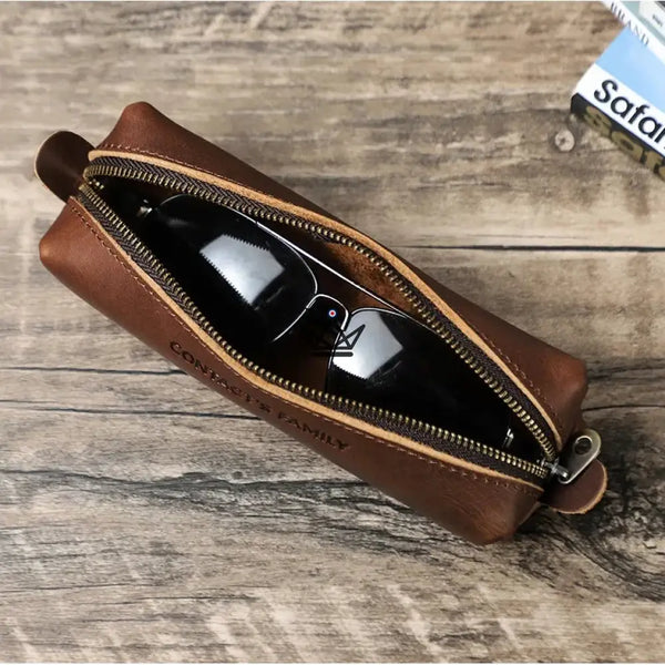 Trousse en Cuir Personnalisable - Stylos & Lunettes — Voyageur Orion – 3/9