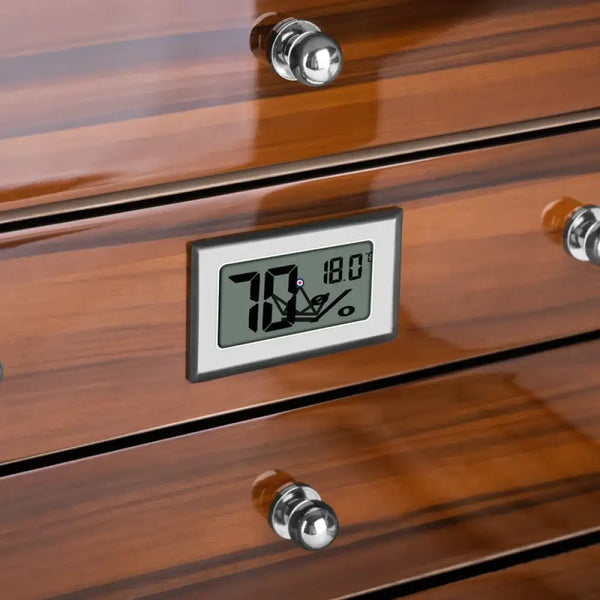 Regalia 100 Cigar Humidor — Spanish Cedar, Glass Window, 3 Cedar Drawers, ~50 Cigars, Digital Hygrometer & Humidifier – 9/9