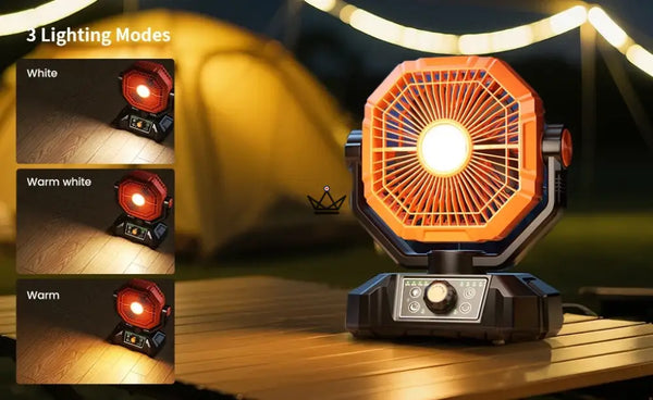 Ventilateur portable sur batterie NOELY — 20 000 mAh, LED & Power Bank – 14/17