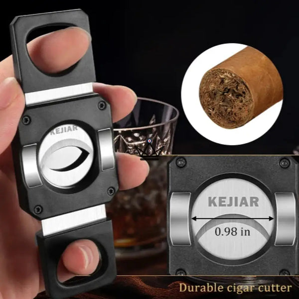 Coffret voyage cigare New Origin — mini-humidor portable, hygromètre & 5 accessoires intégrés – 16/16