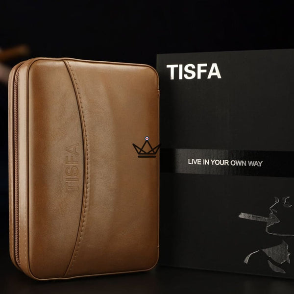 Pack Cave à cigare de voyage en cuir + Briquet - TISFA STYLE - - cave a cigare - Cadeau, Noël, Anniversaire, Original - Atelier Atypique