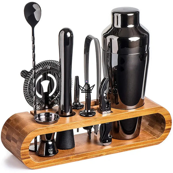 10-piece bar set on bamboo stand - MIXOLOGIST