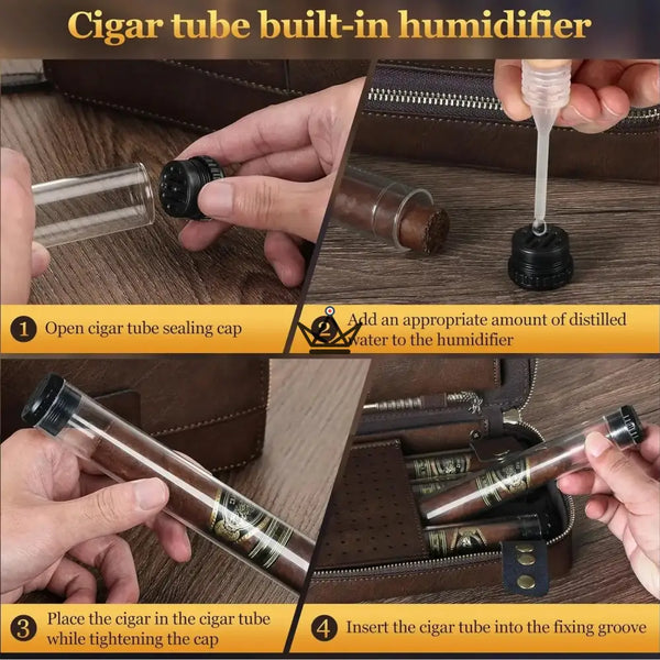 Travel cigar humidor and accessories - Magyars Crystal