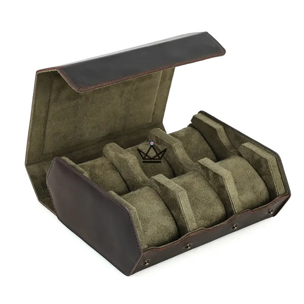 Etui de voyage personnalisable pour montre automatique en cuir — Voyageur Hexagone – 24/26