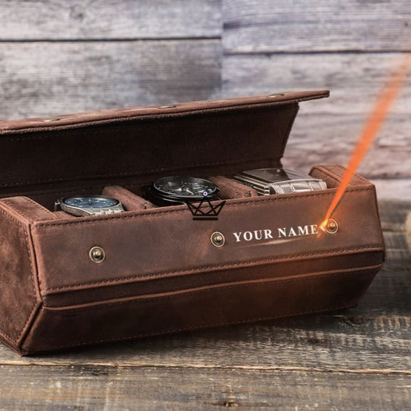 Etui de voyage personnalisable pour montre automatique en cuir — Voyageur Hexagone – 2/26