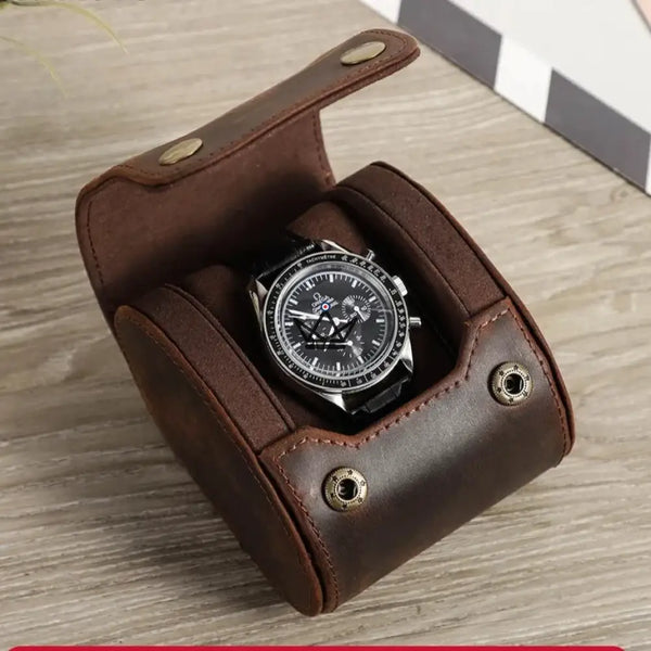 Etui de voyage pour montre automatique en cuir - TimeGuardian (personnalisable) - - etui montre personnalisable - Cadeau, Noël, Anniversaire, Original - Atelier Atypique