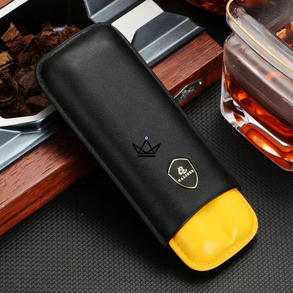 Etui de voyage en cuir 2 cigares - LITTLE SUNY - - Etui à cigare - Cadeau, Noël, Anniversaire, Original - Atelier Atypique