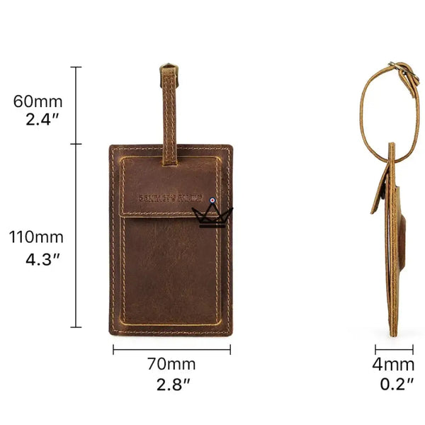 Étiquette bagage en cuir personnalisable avec porte-AirTag — Voyageur BALISE – 6/10