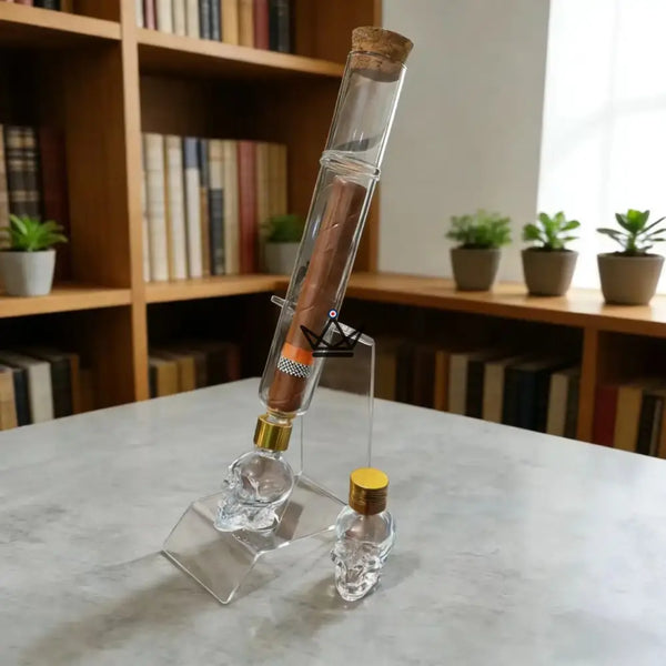 Glass cigar infuser, skull reservoir and stand — INFUSIO SKULL – 7/8