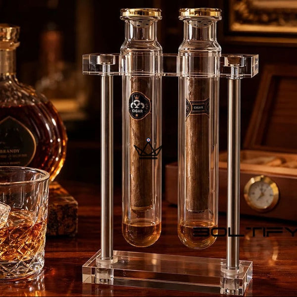 Cigar Infuser Double Tube Glass Hygrometer - INFUSIO TWIN