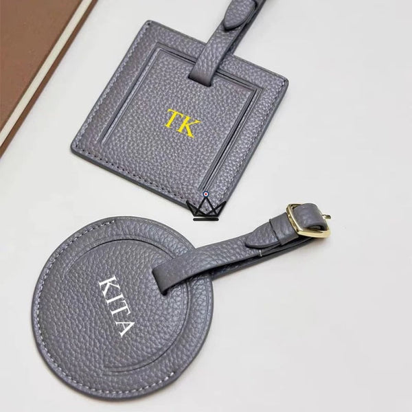 Étiquette Bagage Cuir personnalisable – Voyageur Crest