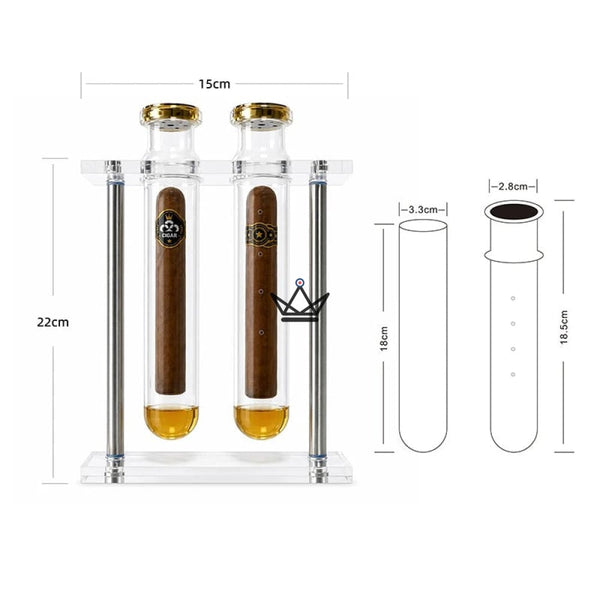 Cigar Infuser Double Tube Glass Hygrometer - INFUSIO TWIN