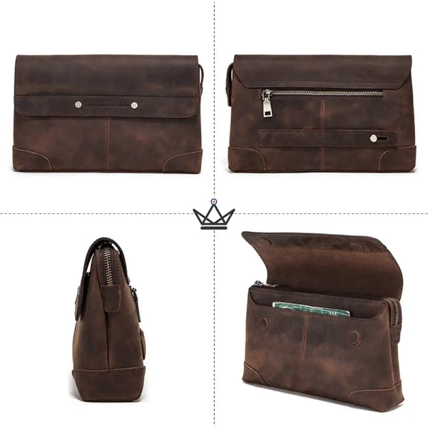 Pochette organiseur iPad mini en cuir personnalisable avec passe-main — Voyageur MANUSCRIT – 5/10