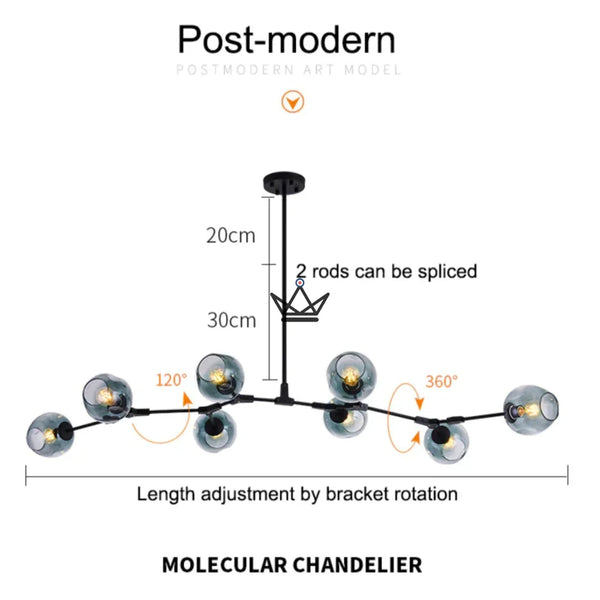 Lustre plafonnier industriel articulé - Branching Bubble - - luminaire - Cadeau, Noël, Anniversaire, Original - Atelier Atypique
