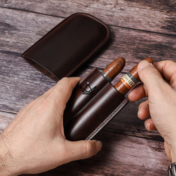 Etui à cigares en cuir personnalisable - Voyageur Classic - - etui cigare personnalisable - Cadeau, Noël, Anniversaire, Original - Atelier Atypique