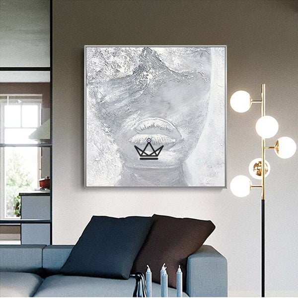 Peinture à l'huile sur toile XXL - Blanc Évocateur - - toile - Cadeau, Noël, Anniversaire, Original - Atelier Atypique