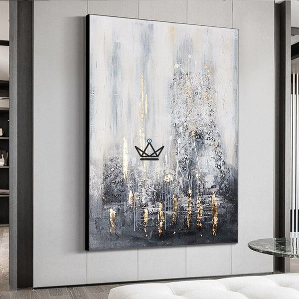 Peinture à l'huile sur toile XXL - Golden Abstraction - - toile - Cadeau, Noël, Anniversaire, Original - Atelier Atypique