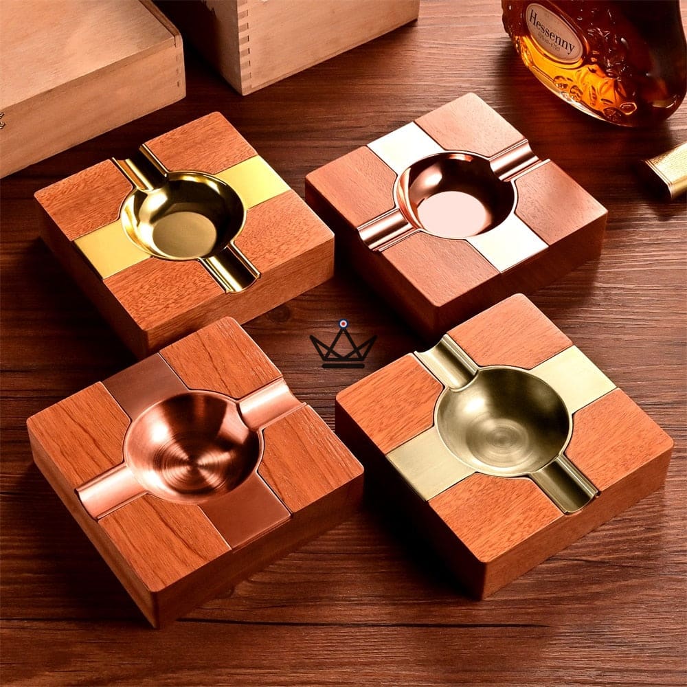 CUNYA 2pc Cendrier Avec Couvercle, Cendrier De Table Moderne En Acier